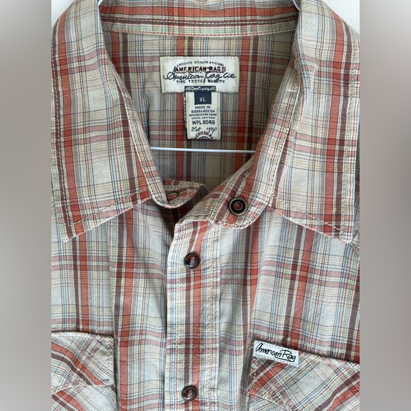 AMERICAN RAG BOTTOM’S UP SHORT SLEEVE PLAID BUTTON UP SHIRT. SZ XL - Picture 3 of 11